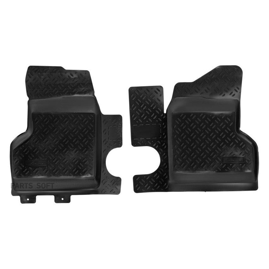 Коврики салона для а/м ГАЗель 2705, 3302, Бизнес черный "AIRLINE" (высок. борт, с перемычкой ) (2 шт - AIRLINE None None